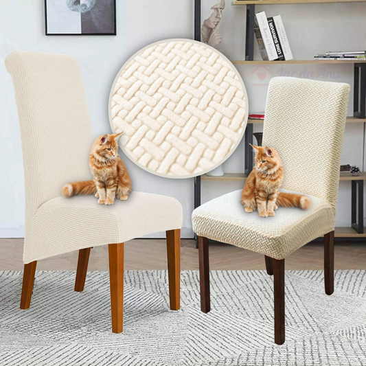 Kit Capas de Cadeira Impermeável - Tecido Jacquard