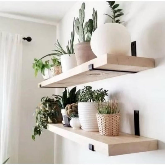 6 Prateleiras Grandes Industriais com Suporte de Ferro Invertido - Nicho para Decoração Rústica e Moderna